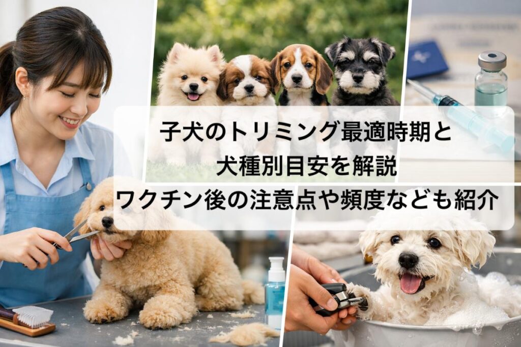 子犬のトリミング最適時期と犬種別目安を解説|ワクチン後の注意点や頻度なども紹介